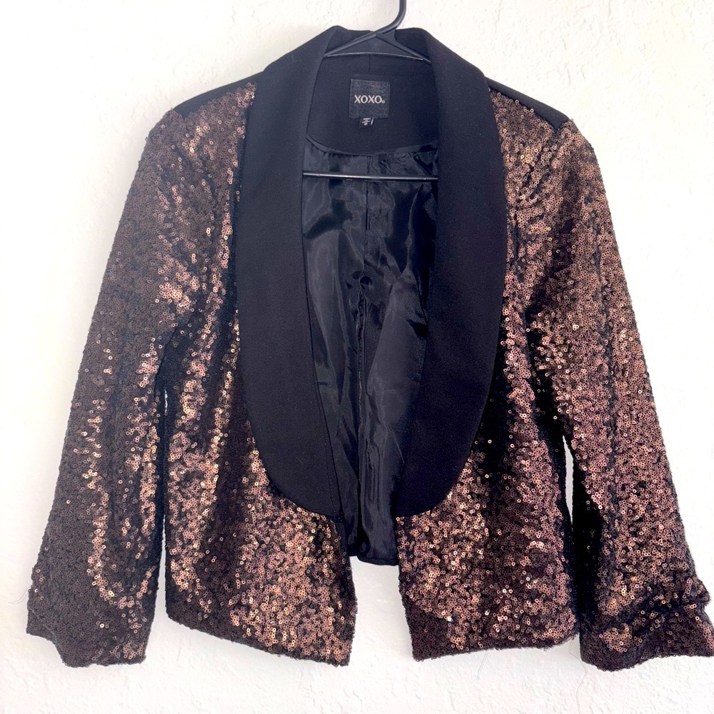 Xoxo gold sequin blazer M